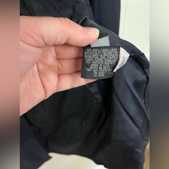 Vintage 80s 90s Cashmere Wool Lightweight Nautical Liz Claiborne Navy Blazer 6 - Picture 7 of 8